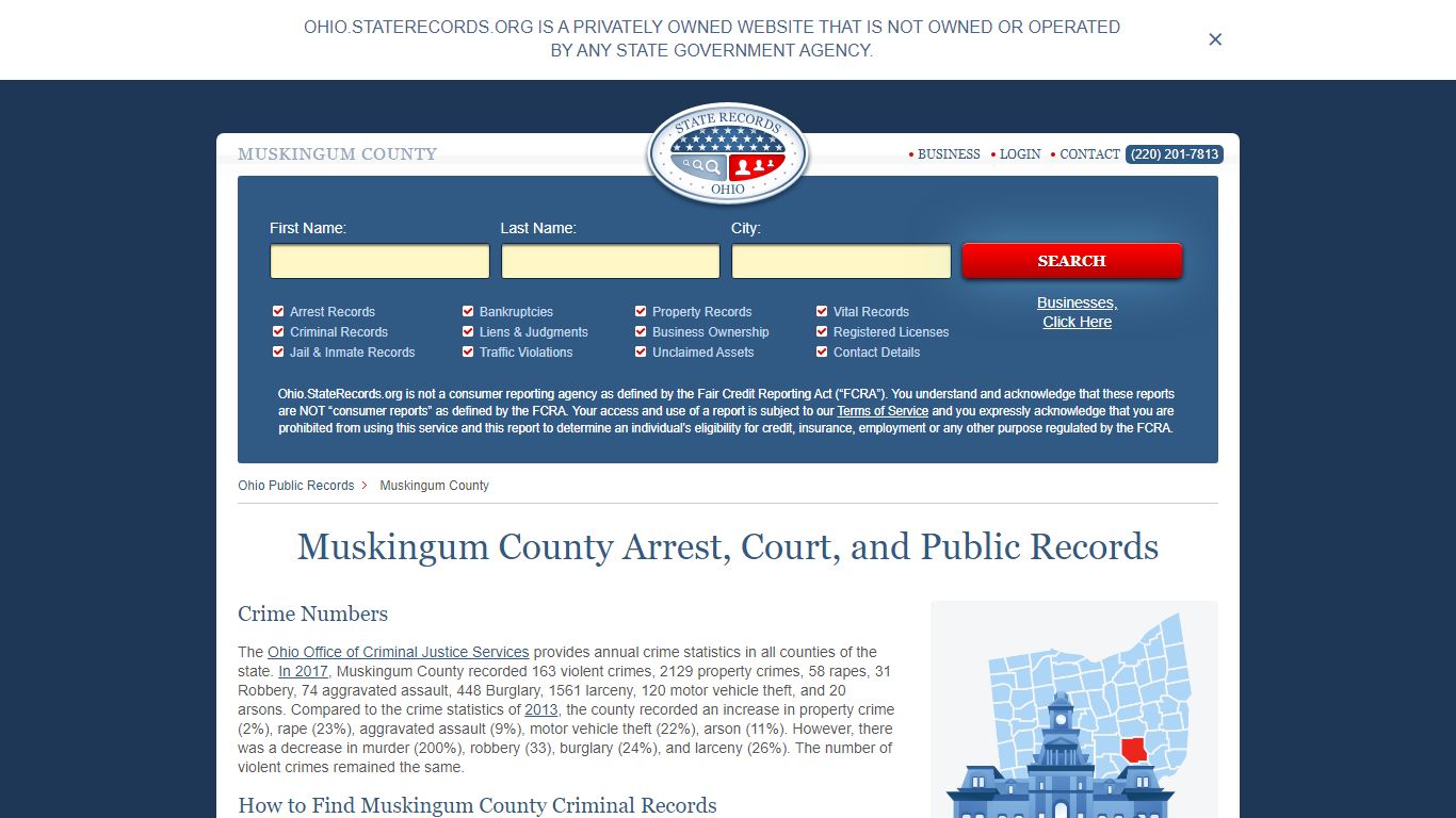 Muskingum County Arrest, Court, and Public Records